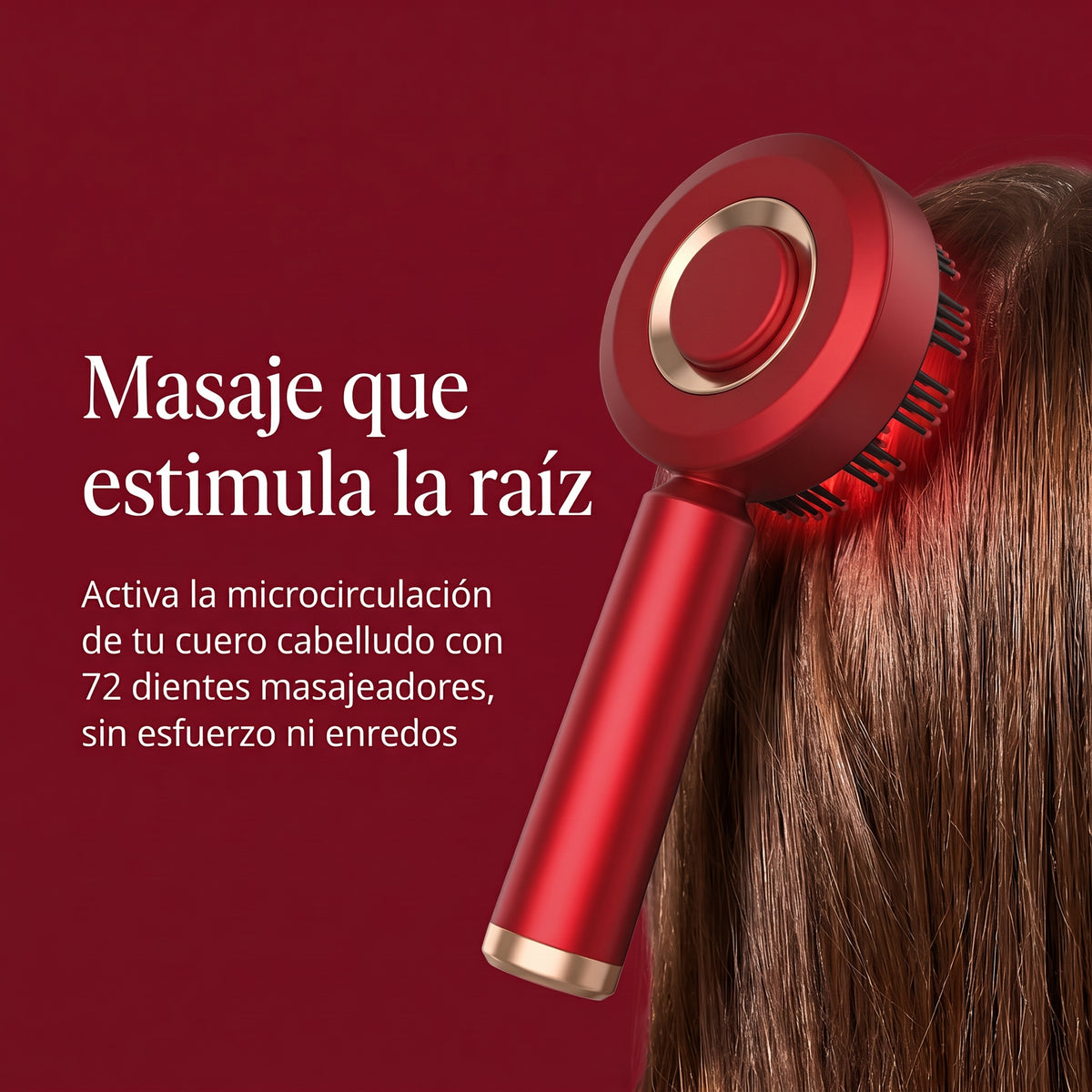 Cepillo de luz roja con depósito de sérum